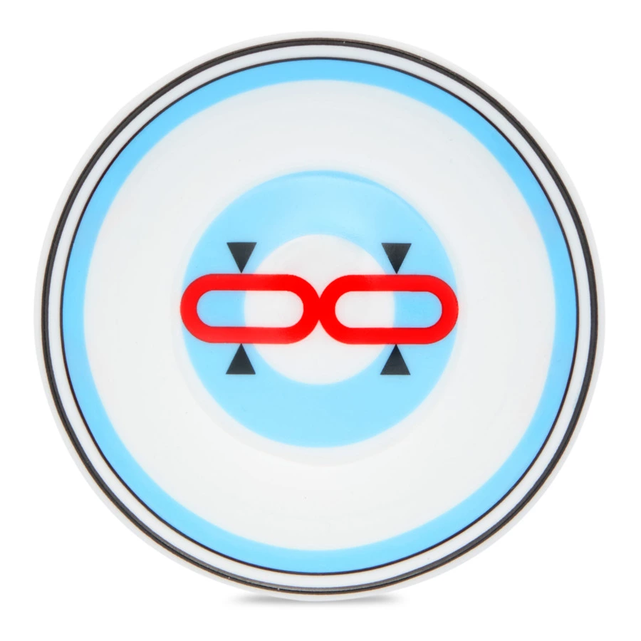 Розетка Shirokov Мемфис 8 см, голубой кант, фарфор костяной