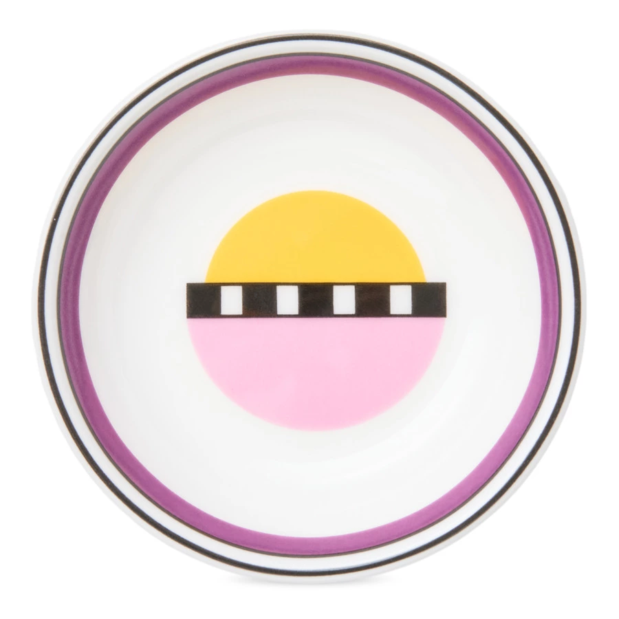 Розетка Shirokov Мемфис 8 см, фиолетовый кант, фарфор костяной