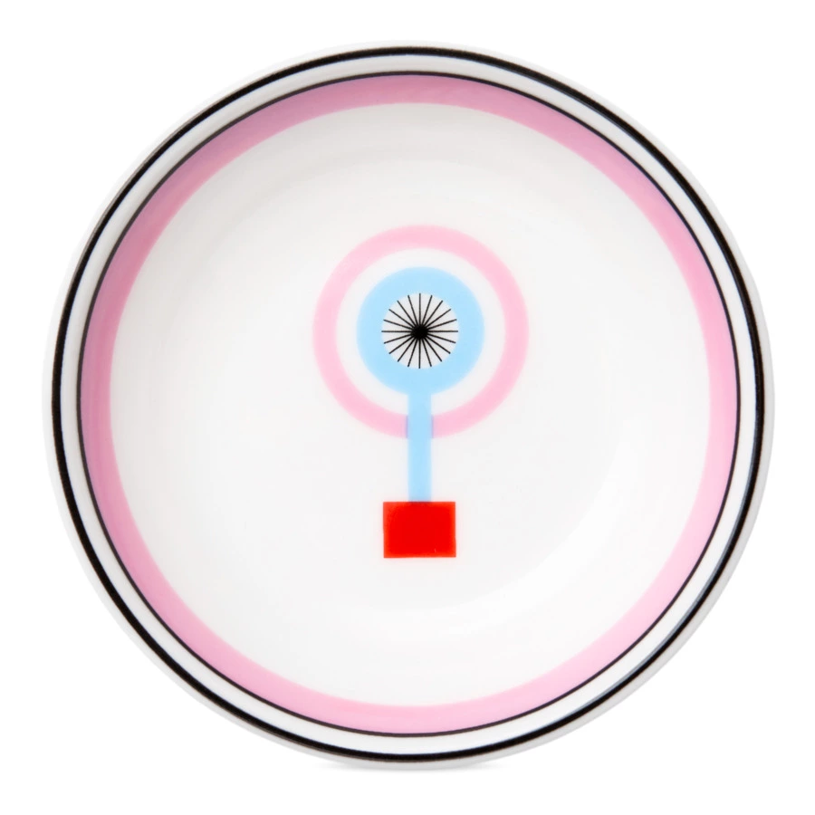 Розетка Shirokov Мемфис 8 см, розовый кант, фарфор костяной