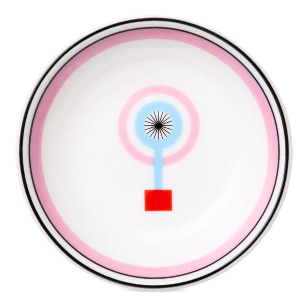 Розетка Shirokov Мемфис 8 см, розовый кант, фарфор костяной