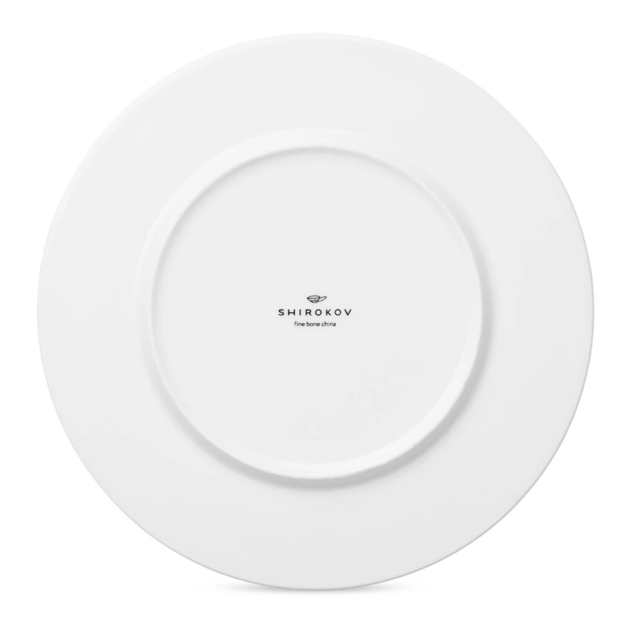 Тарелка обеденная Shirokov Гербарий Василек 28 см, фарфор костяной, позолота