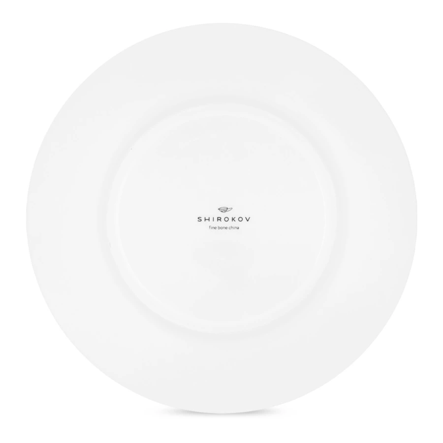 Тарелка закусочнаяShirokov Гербарий Фиалка 23,5 см, фарфор костяной, позолота