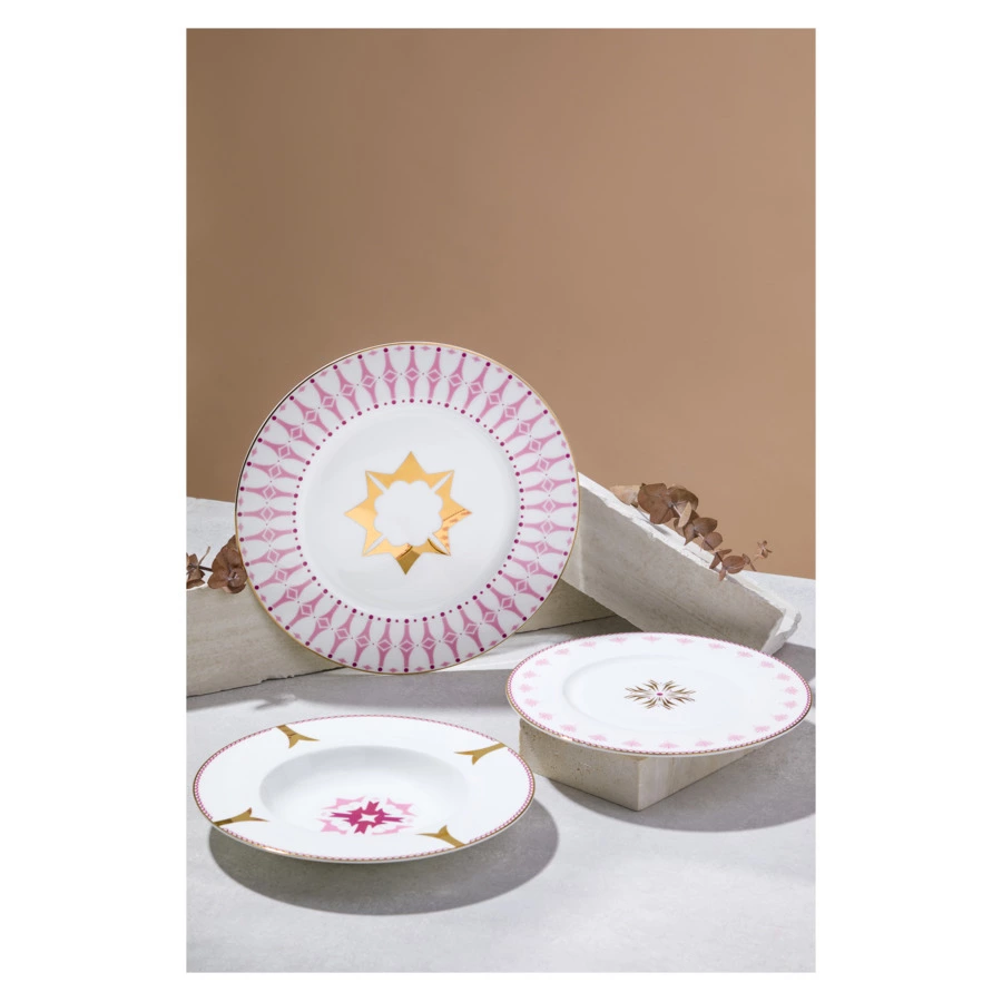 Сервиз столовый Shirokov Пурпур на 4 персоны, 12 предметов, фарфор костяной, позолота