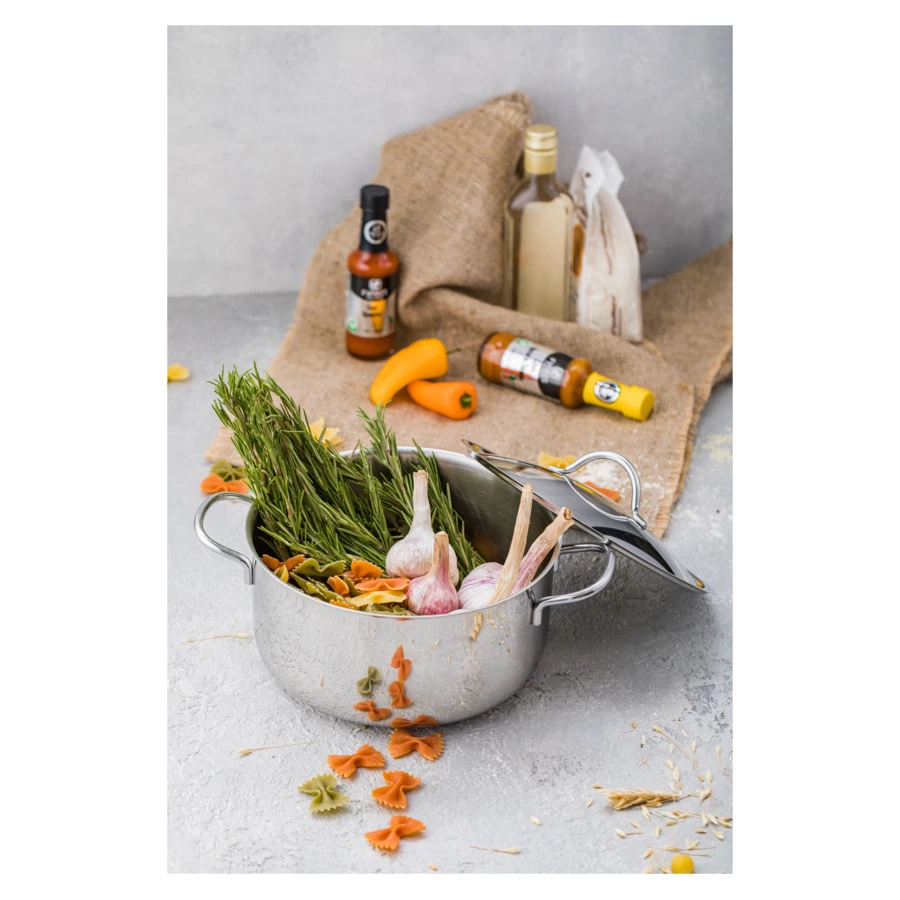 Набор кастрюль Barazzoni Cuocimania 6 предметов 3,3 л, 2,1 л, 3,8 л, 0,8 л, сталь нержавеющая