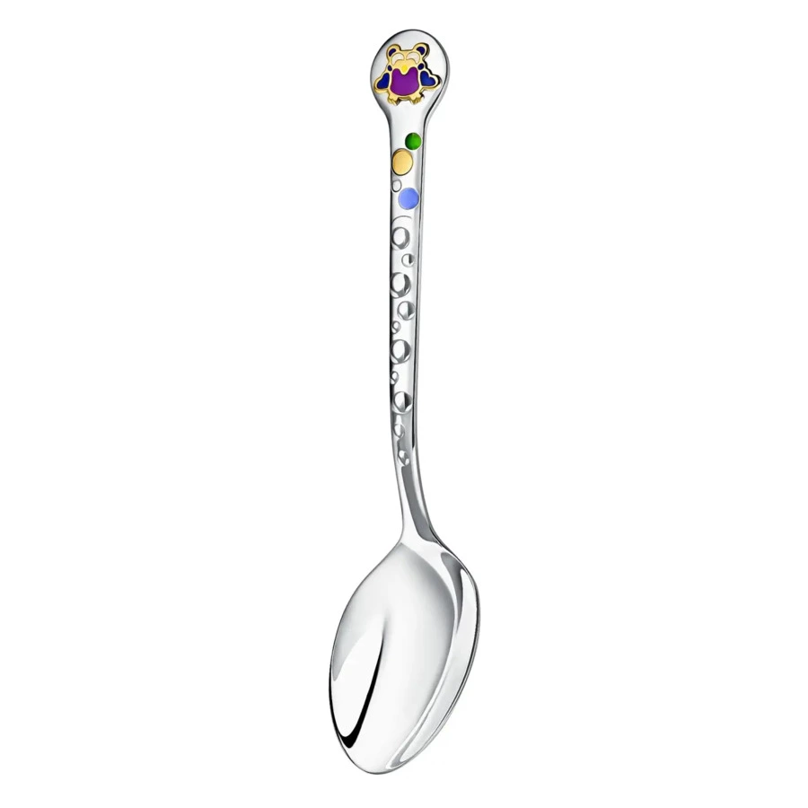 Ложка детская в футляре АргентА Do Do Совенок с эмалью 19,88 г, серебро 925