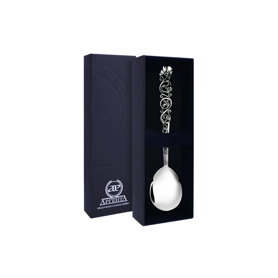 Ложка чайная в футляре АргентА От Души Подарочная с чернением 15,15 г, серебро 925