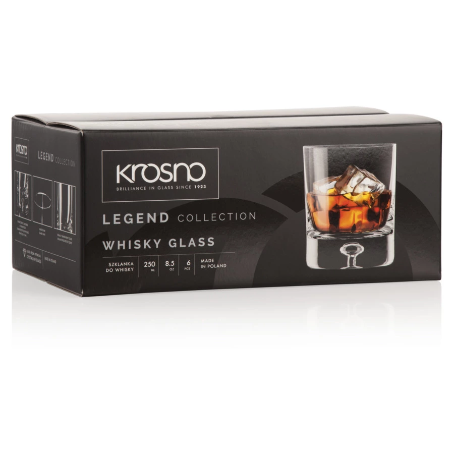 Набор стаканов для виски Krosno Легенда 250 мл, стекло, 6 шт