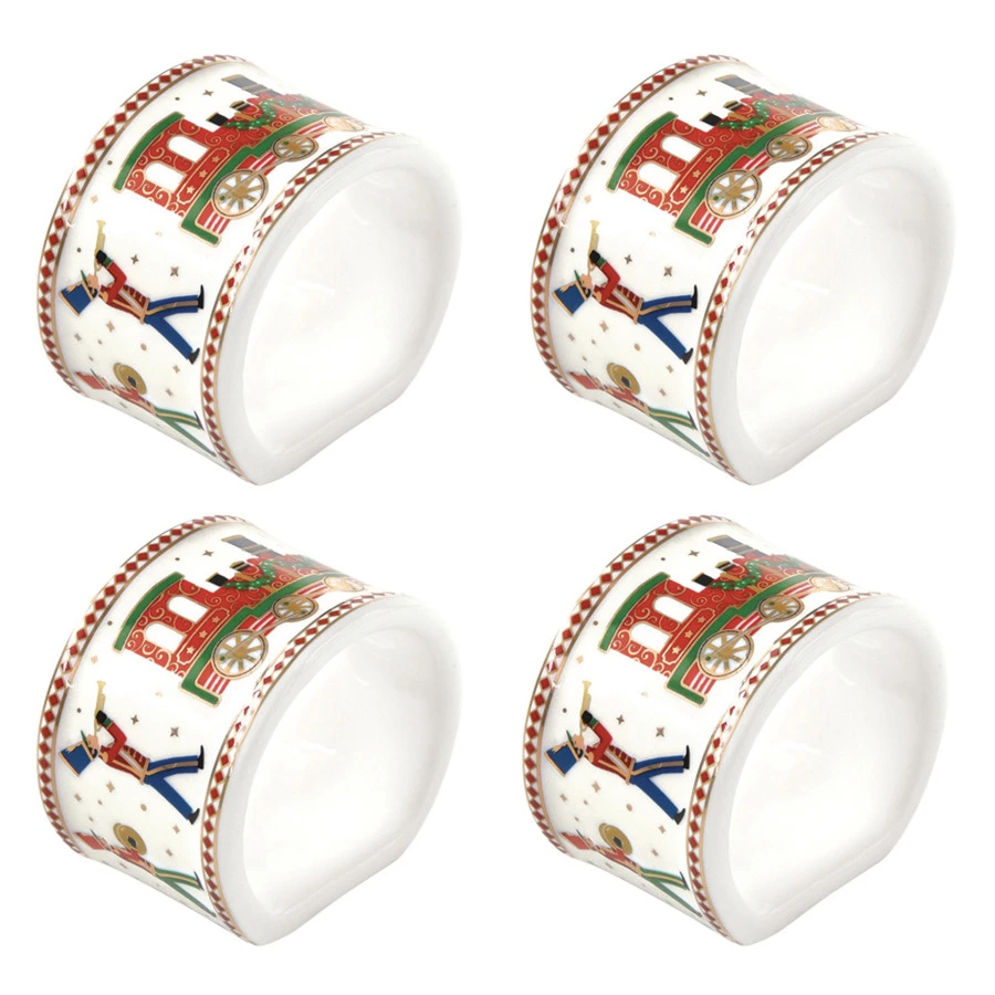 Набор колец для салфеток Easy Life Полярный экспресс 4,5 см, 4 шт, фарфор твердый, п/к