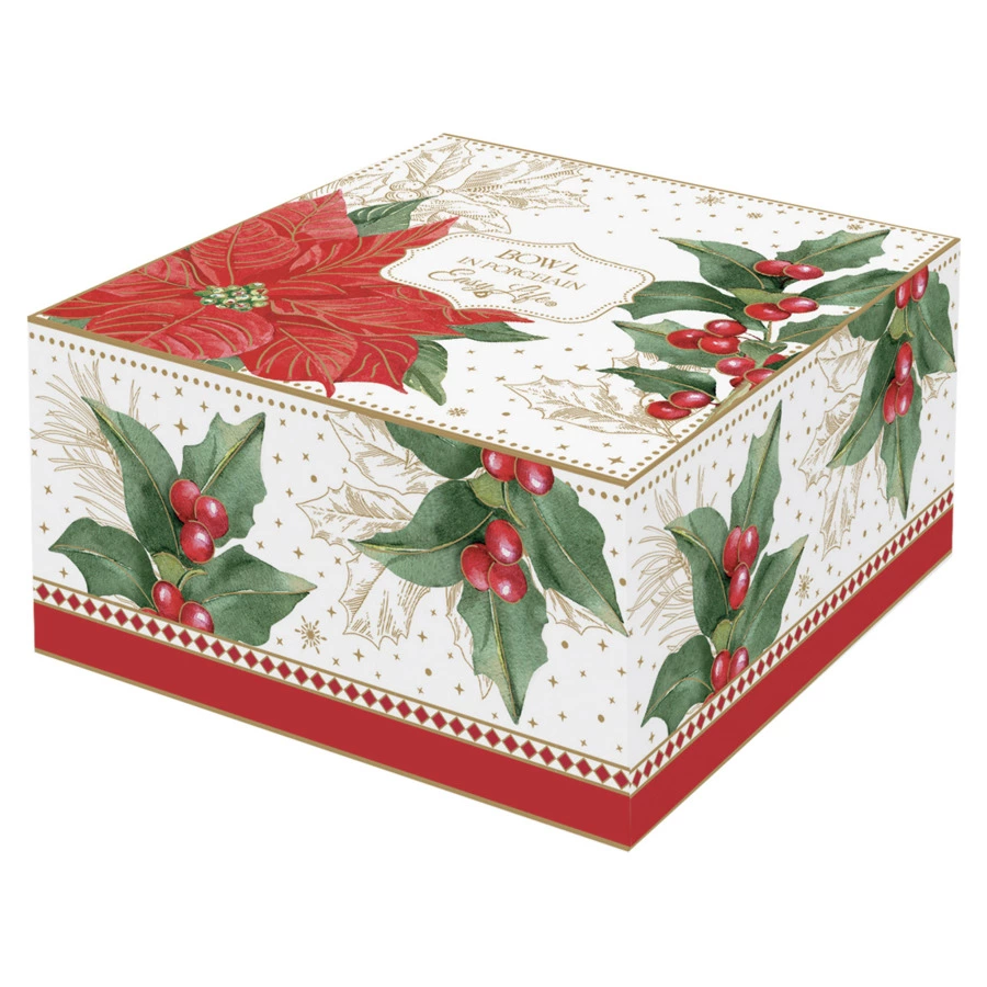 Салатник Easy Life Пуансеттия и ягоды 12 см, фарфор твердый, п/к