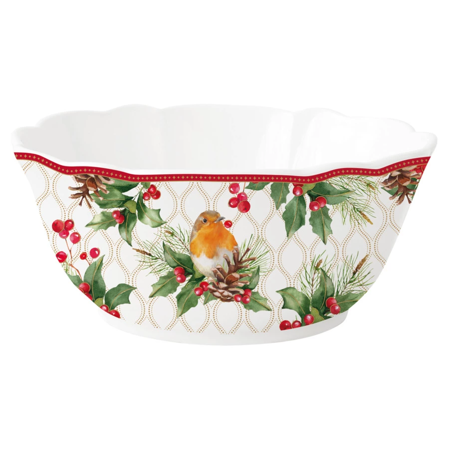 Салатник Easy Life Рождественские ягоды 20 см, фарфор твердый, п/к