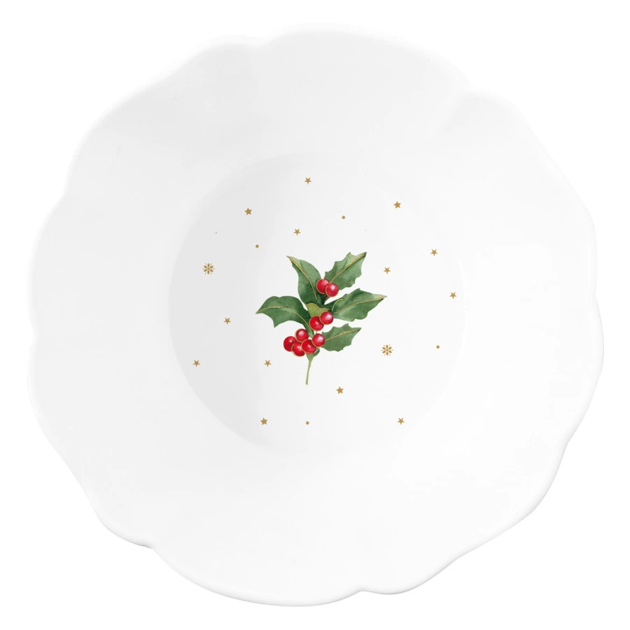 Салатник Easy Life Рождественские ягоды 20 см, фарфор твердый, п/к