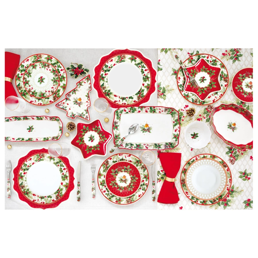 Салатник Easy Life Рождественские ягоды 20 см, фарфор твердый, п/к