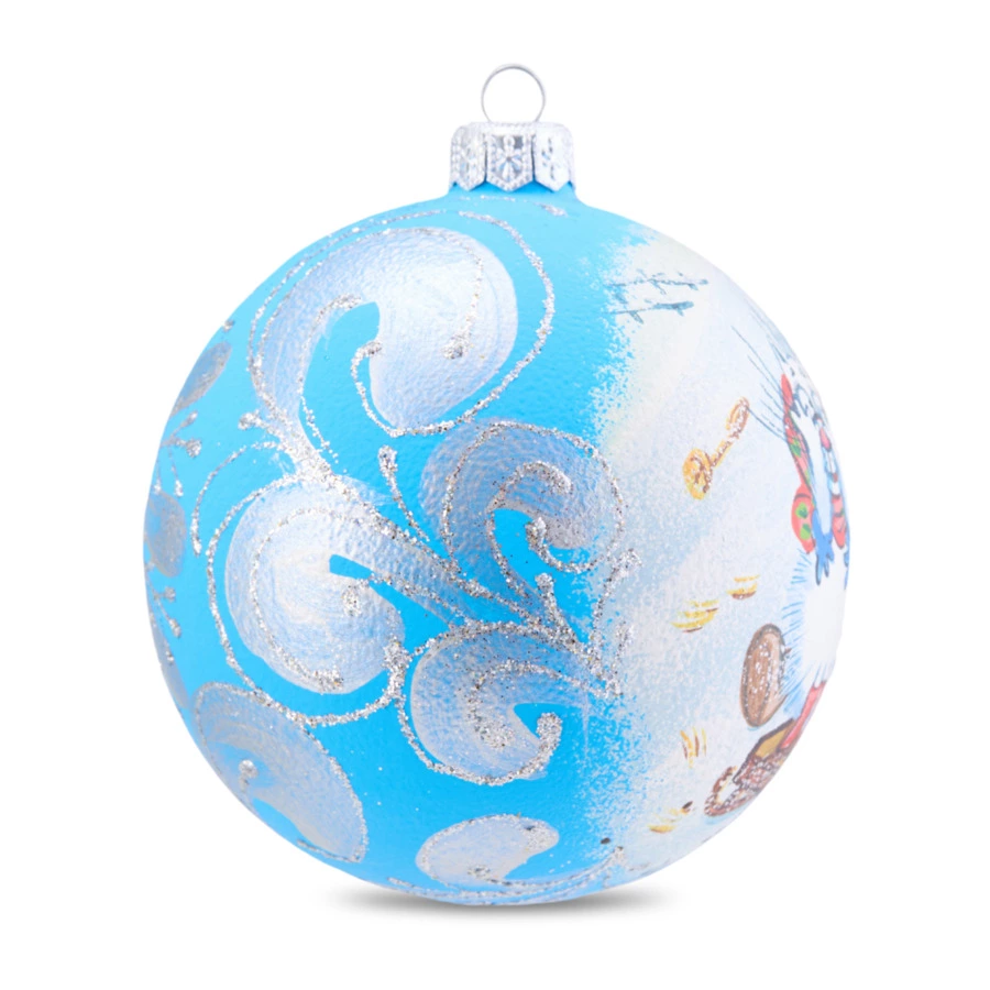 Игрушка елочная шар Bartosh Символ года Котики №1, 10 см, стекло, п/к-sale