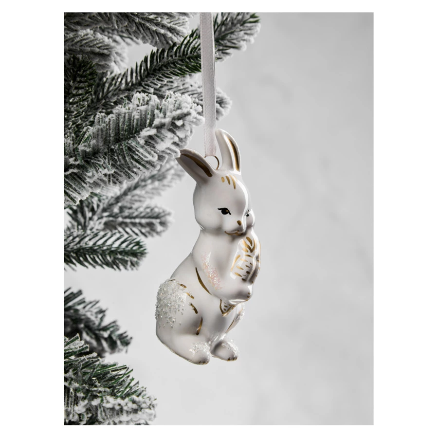 Игрушка елочная фигурка Bartosh Заяц 10 см, фарфор, п/к-sale