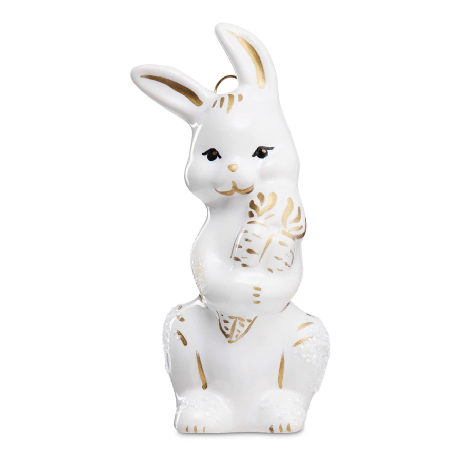 Игрушка елочная фигурка Bartosh Заяц 10 см, фарфор, п/к-sale