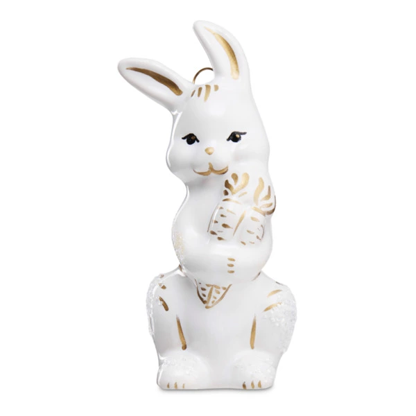 Игрушка елочная фигурка Bartosh Заяц 10 см, фарфор, п/к-sale