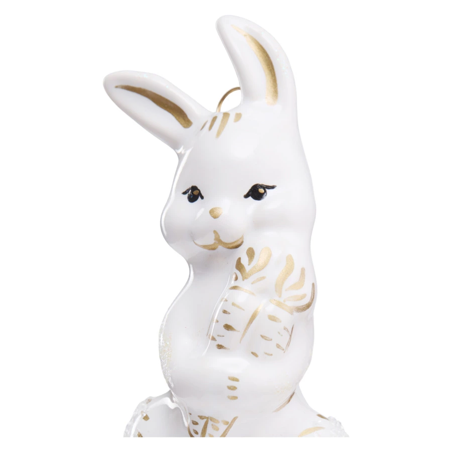 Игрушка елочная фигурка Bartosh Заяц 10 см, фарфор, п/к-sale