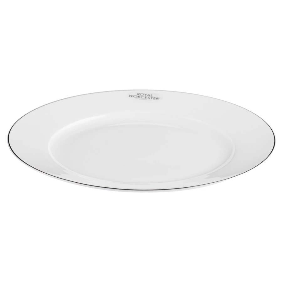 Тарелка обеденная Royal Worcester Интуиция Платиновый кант 27 см, фарфор костяной