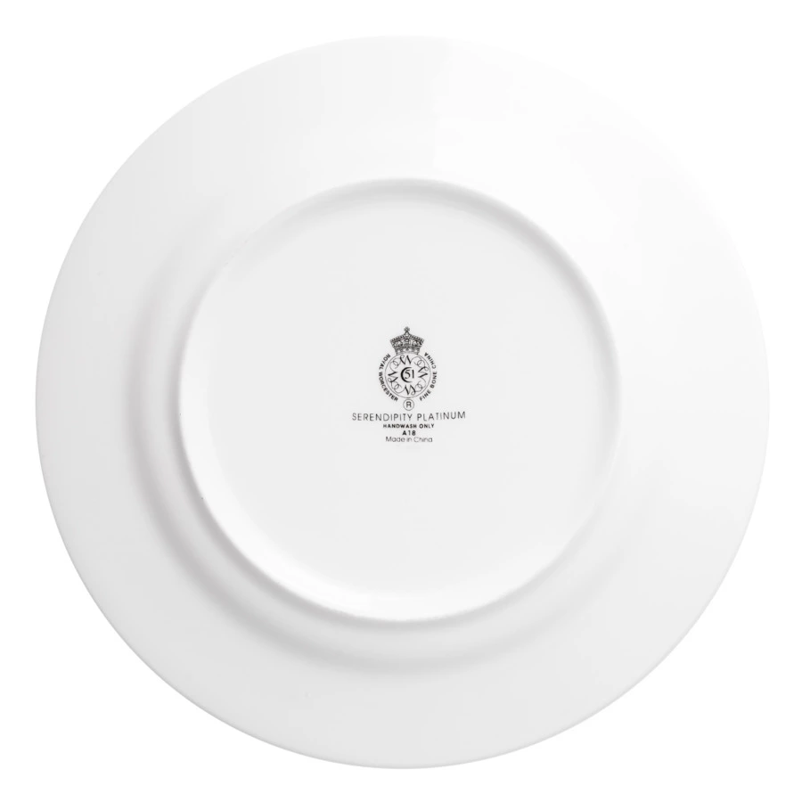 Тарелка обеденная Royal Worcester Интуиция Платиновый кант 27 см, фарфор костяной