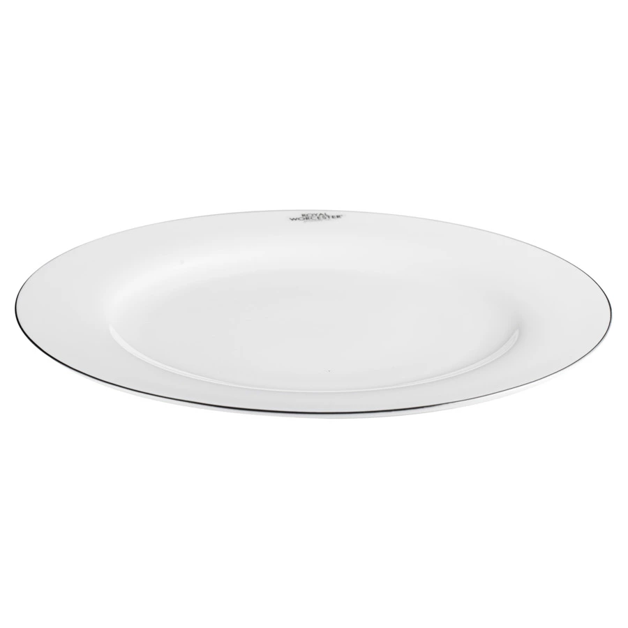 Тарелка закусочная Royal Worcester Интуиция Платиновый кант 20 см, фарфор костяной