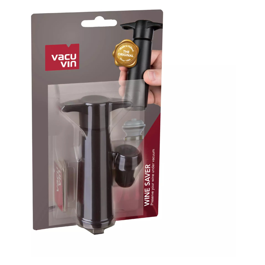 Насос вакуумный с пробкой Vacu Vin 7,2х3,5 см, пластик, черный