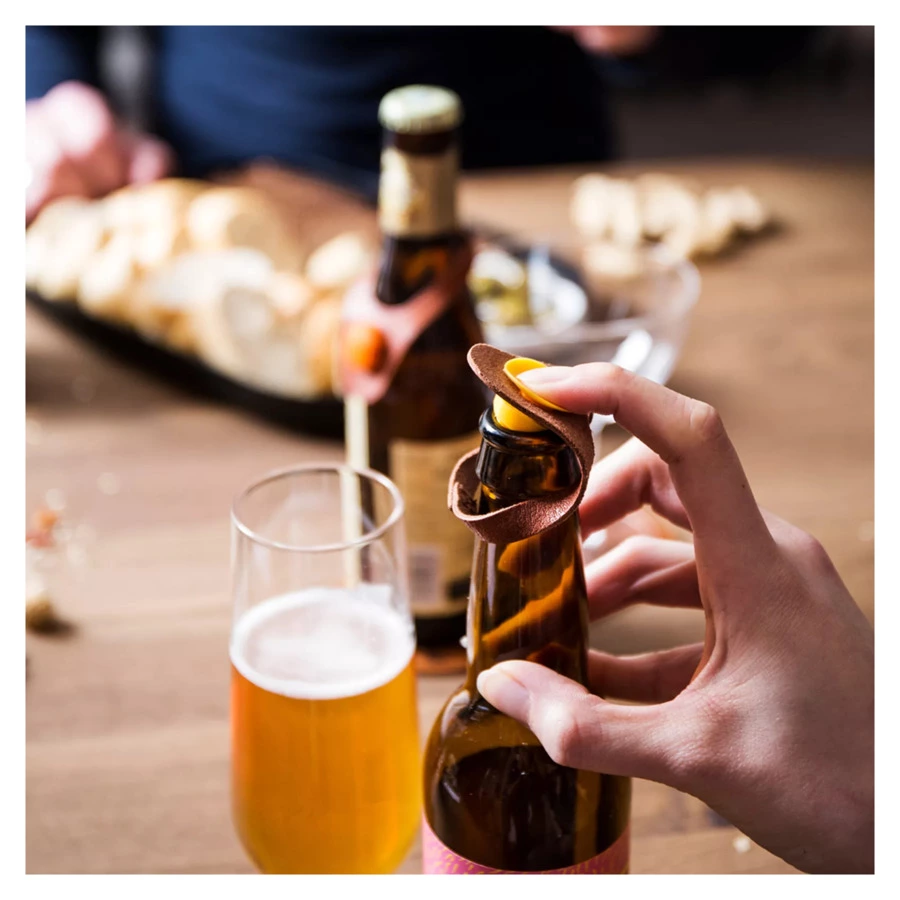 Пробка-маркер для бутылки Vacu Vin 6х3 см, кожа