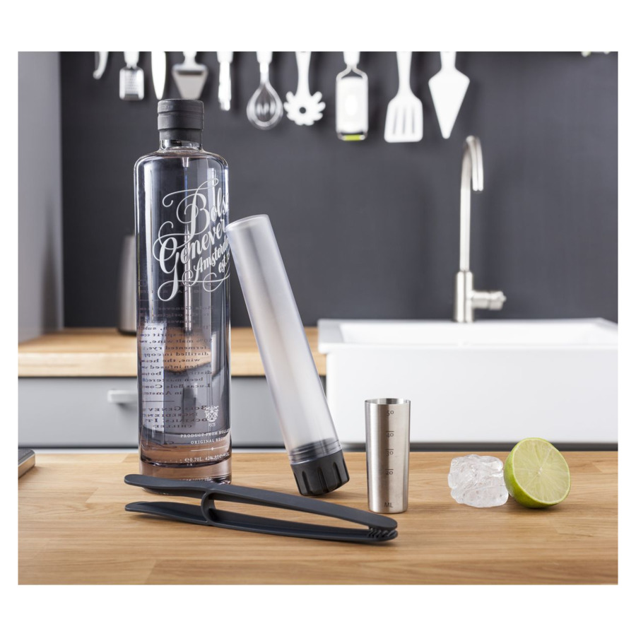 Набор для приготовления коктейлей с маддлером Vacu Vin 4х3,8 см, пластик, серый