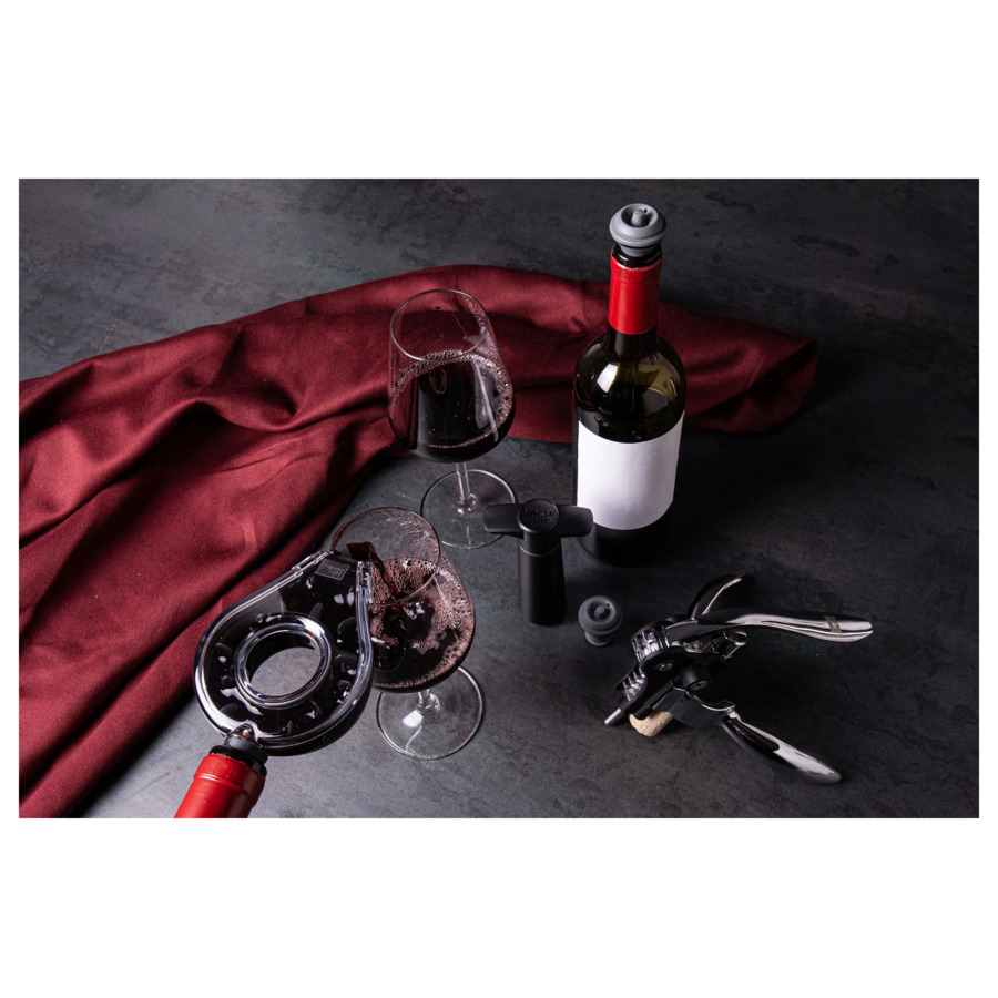 Набор подарочный для вина Vacu Vin Air Deluxe 14х14х18 см, пластик, черный