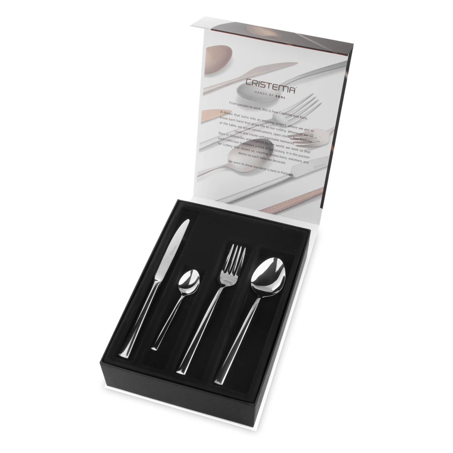 Набор столовых приборов CRISTEMA Chicago на 6 персон 24 предмета, сталь нержавеющая, п/к