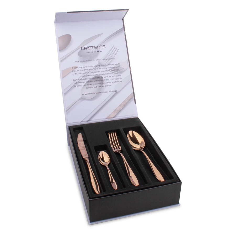 Набор столовых приборов CRISTEMA Colombo на 6 персон 24 предмета, сталь нержавеющая, медный, п/к