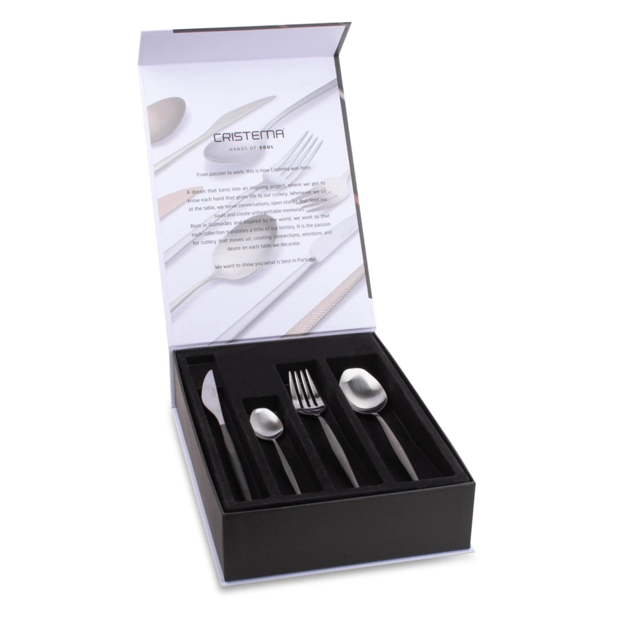 Набор столовых приборов CRISTEMA Rabat на 6 персон 24 предмета, сталь нержавеющая, серебристый, п/к