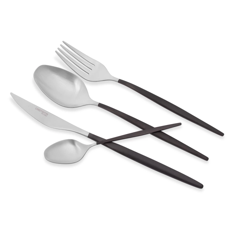 Набор столовых приборов CRISTEMA Rabat на 6 персон 24 предмета, сталь нержавеющая, серебристый, п/к