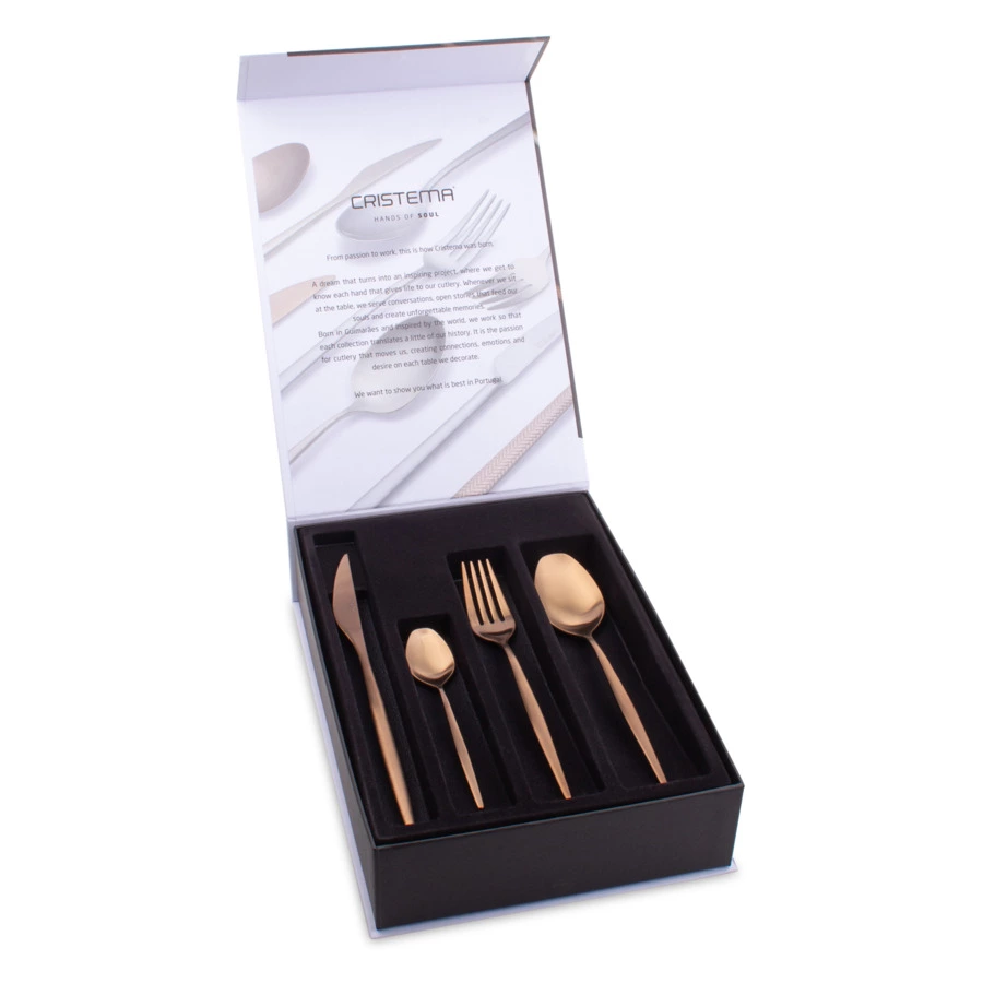 Набор столовых приборов CRISTEMA Rabat на 6 персон 24 предмета, сталь нержавеющая, медный, п/к