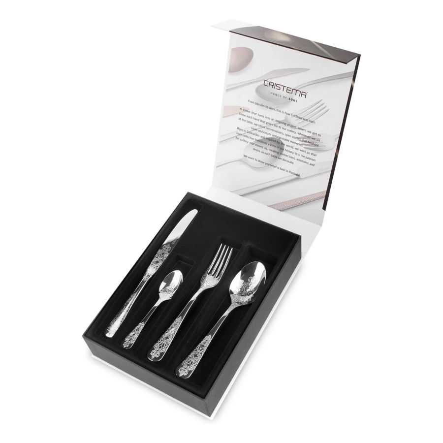 Набор столовых приборов CRISTEMA Antique на 6 персон 24 предмета, сталь нержавеющая, п/к