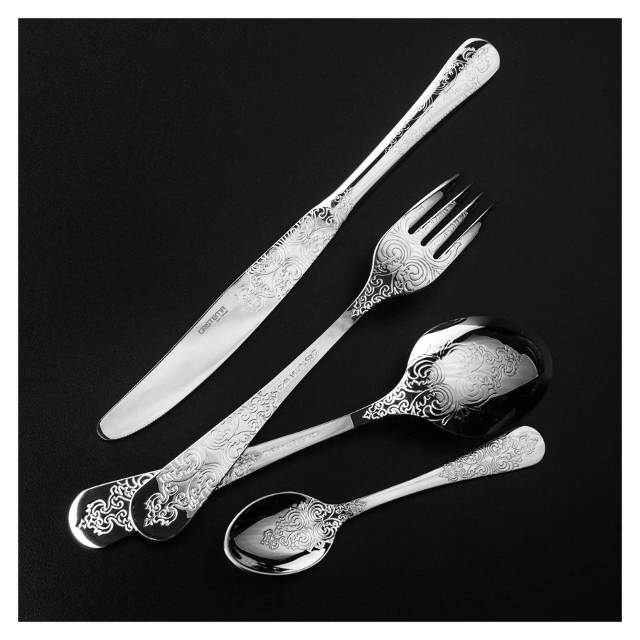 Набор столовых приборов CRISTEMA Antique на 6 персон 24 предмета, сталь нержавеющая, п/к