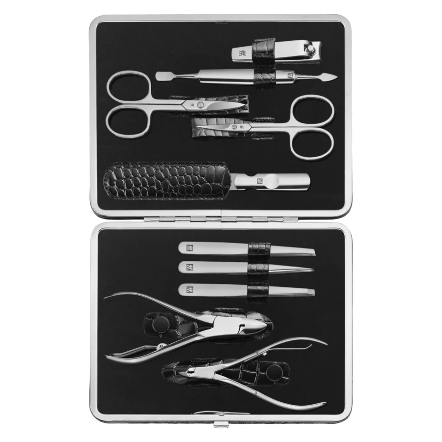 Набор маникюрный Zwilling Classic Beauty Classic 10 предметов, сталь нержавеющая, черный "крокодил"