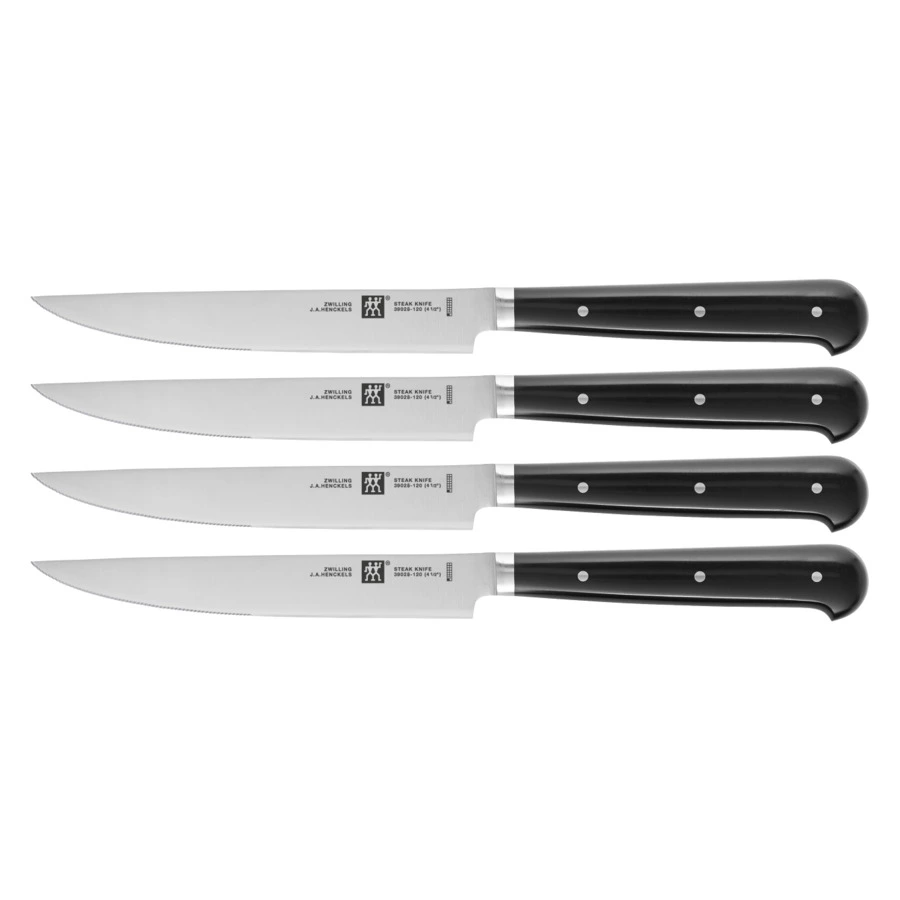 Набор ножей для стейка Zwilling Steak sets серрейтор 12 см, 4 шт, рукоять черный АВС-пластик, п/к