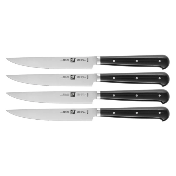 Набор ножей для стейка Zwilling Steak sets серрейтор 12 см, 4 шт, рукоять черный АВС-пластик, п/к