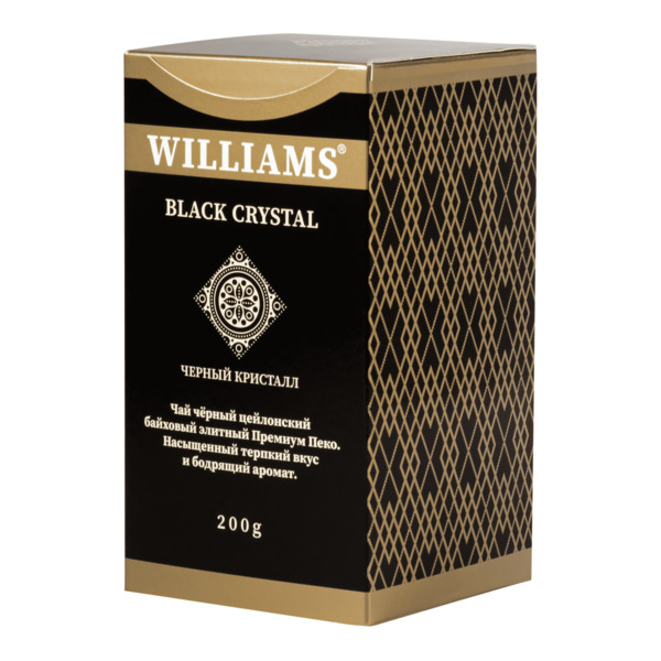 Чай черный цейлонский листовой WILLIAMS Black Crystal Премиум Пеко 200 г