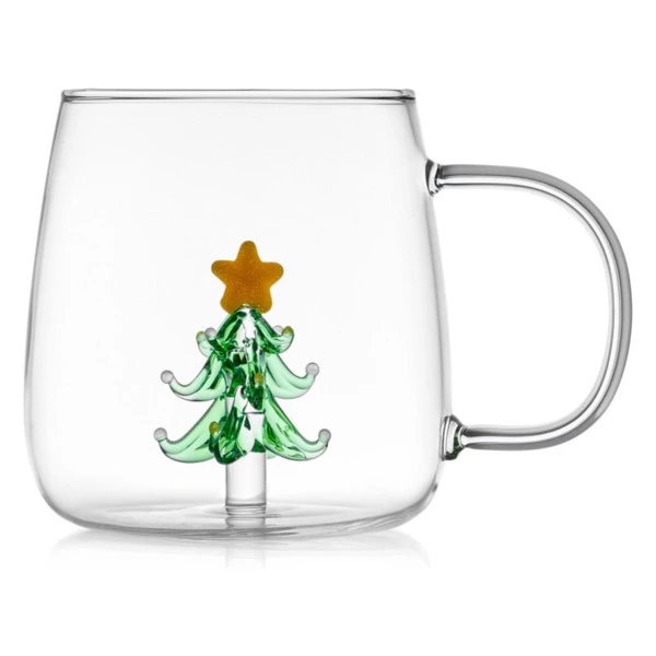 Термокружка Walmer Christmas Tree 350 мл, стекло боросиликатное , п/к