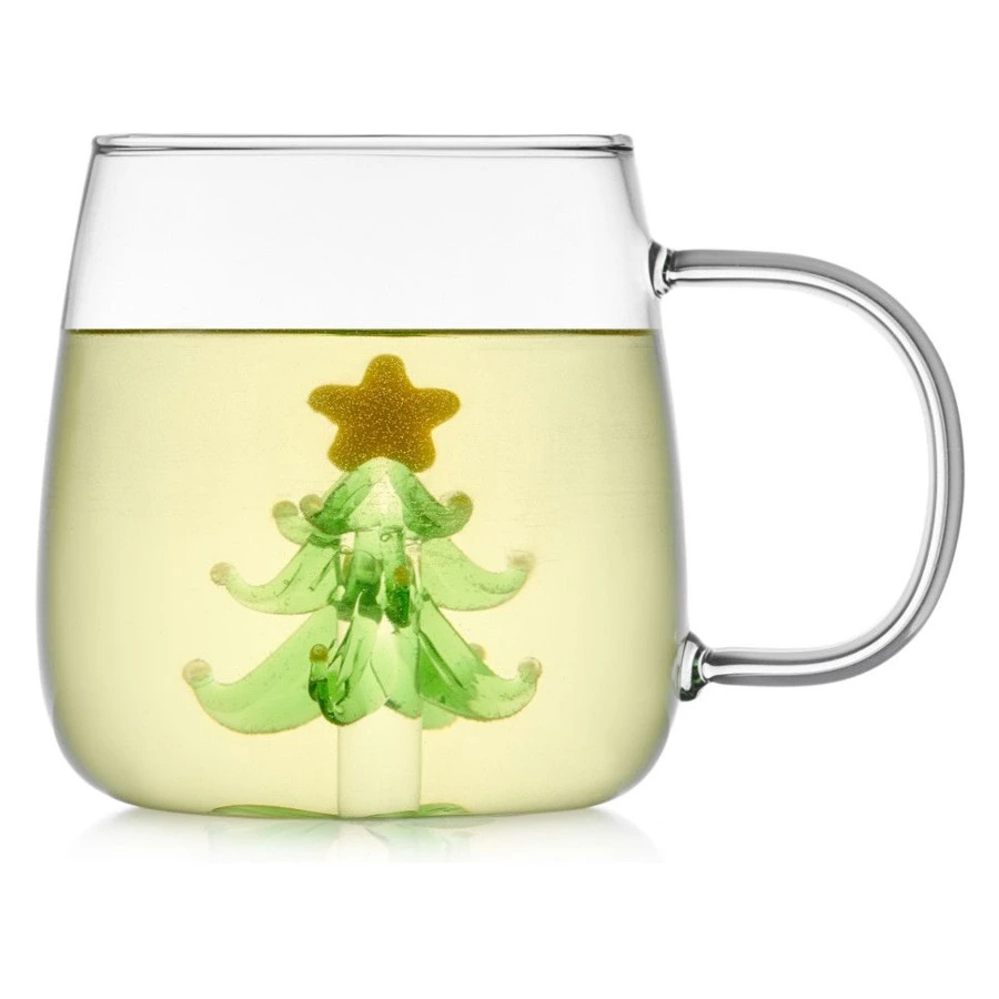Термокружка Walmer Christmas Tree 350 мл, стекло боросиликатное , п/к