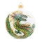 Игрушка елочная шар Bartosh Восточный дракон №4 10х10 см, стекло, зеленая, п/к