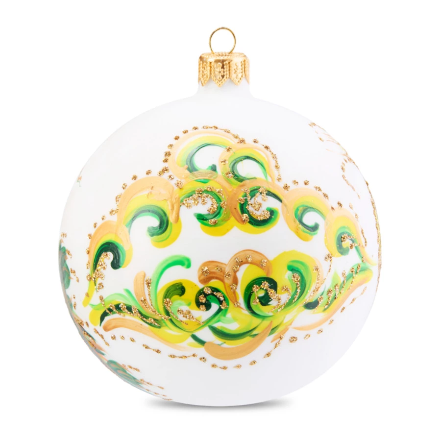 Игрушка елочная шар Bartosh Восточный дракон №4 10х10 см, стекло, зеленая, п/к