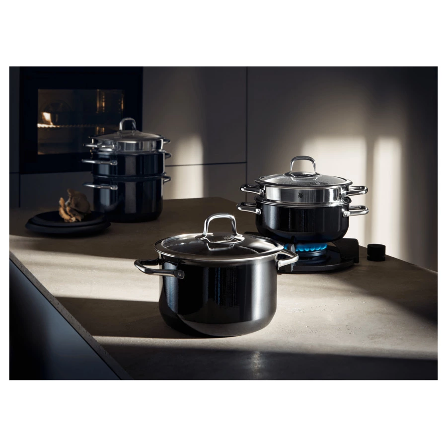 Набор кастрюль WMF Fusiontec Compact 3 предмета, сталь нержавеющая, черный