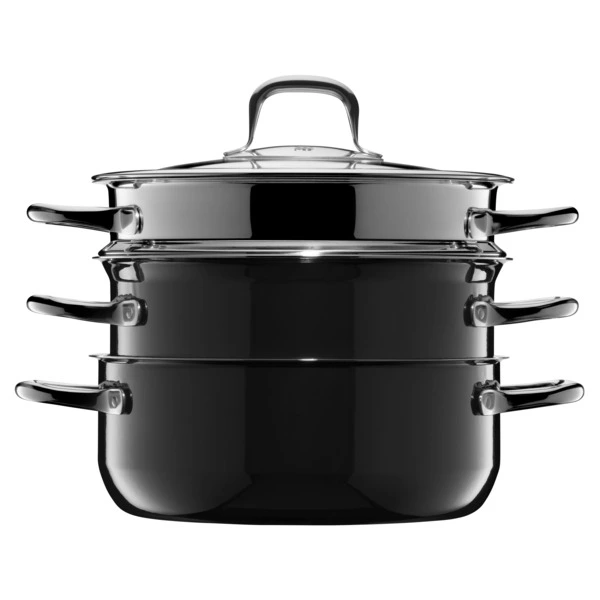 Набор кастрюль WMF Fusiontec Compact 3 предмета, сталь нержавеющая, черный