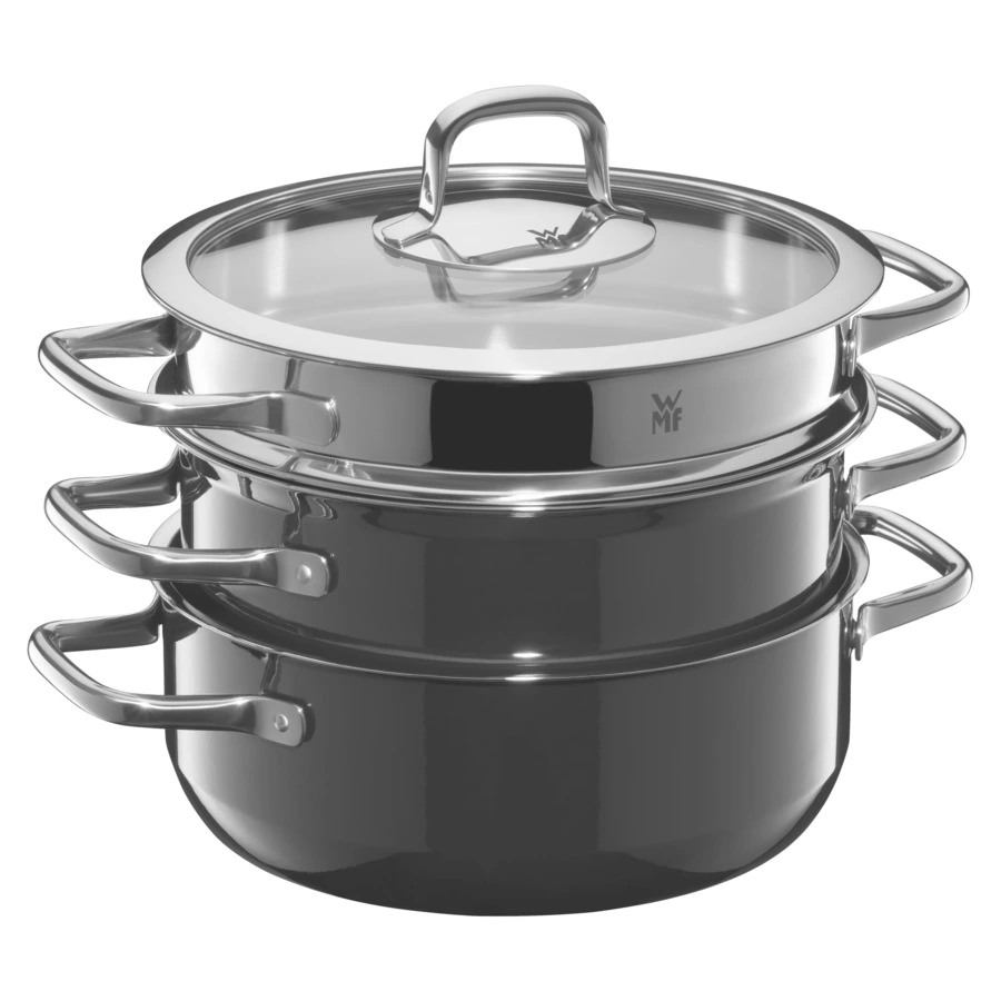 Набор кастрюль WMF Fusiontec Compact 3 предмета, сталь нержавеющая, черный