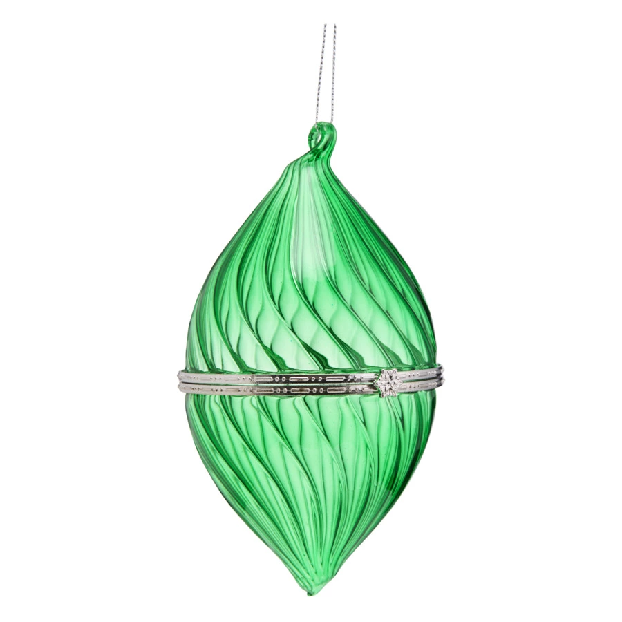 Украшение подвесное Best decor place Шкатулка 8x13 см, стекло, зеленое