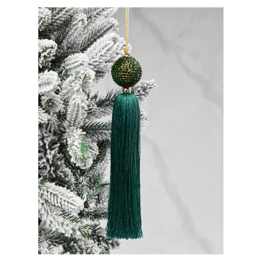 Украшение подвесное с кристаллами Best decor place 4x18 см, пластик, зеленое