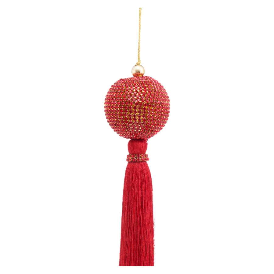 Украшение подвесное с кристаллами Best decor place 6x22 см, пластик, красное