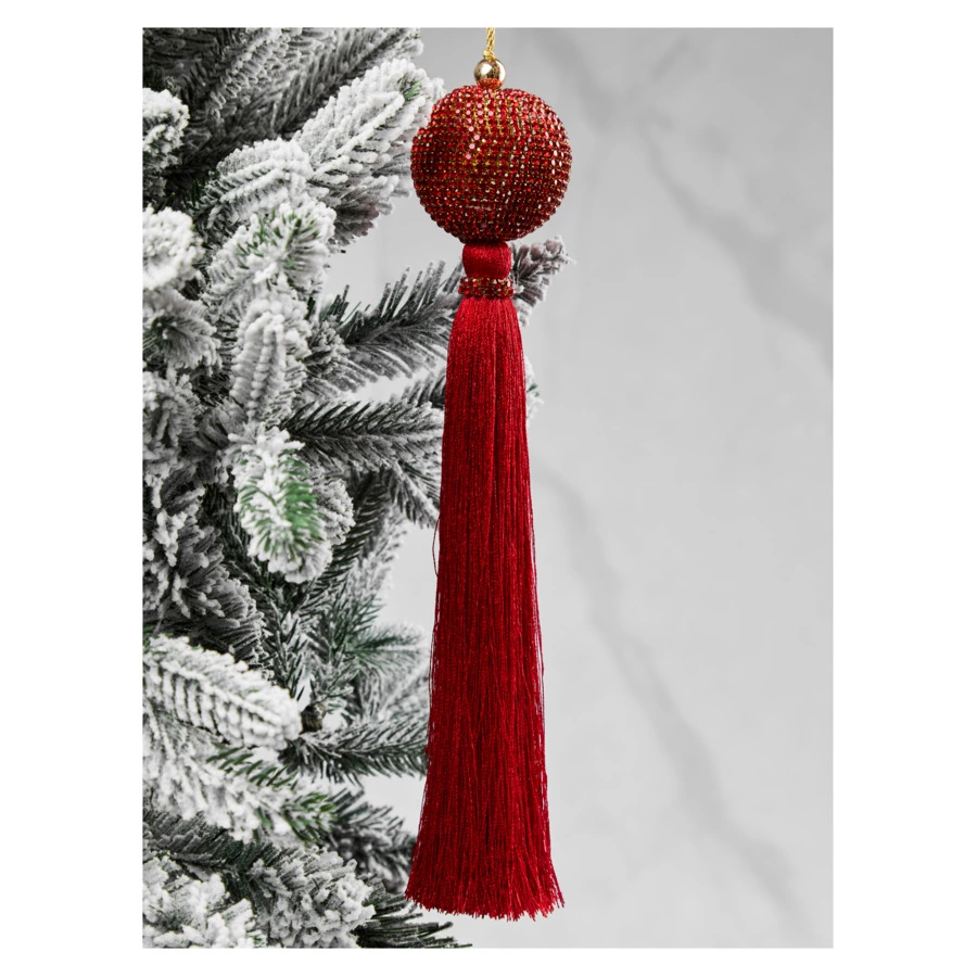 Украшение подвесное с кристаллами Best decor place 6x22 см, пластик, красное
